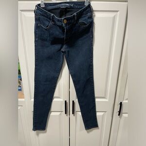 Women’s American Eagle Dark Wash 12 long Jeggings EUC